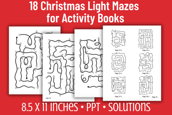 18 Christmas Light Shaped Maze Puzzles: A Creative Twist on Quiet Time Activities