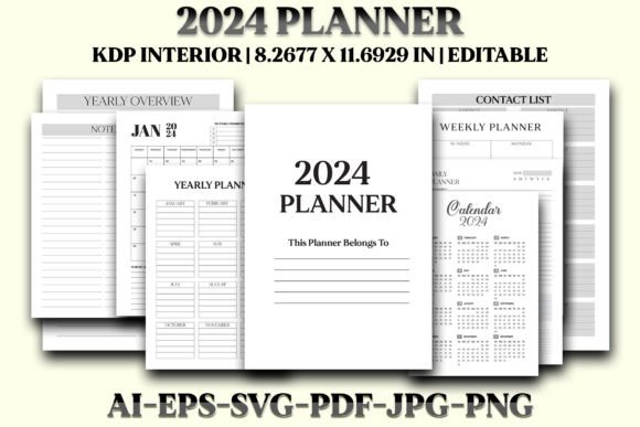 2024 Planner KDP Interior: Creative Uses for PDF & SVG