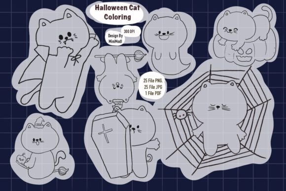 Halloween Cat Coloring for Kids KDP