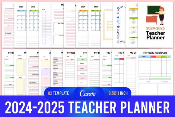 Master Your Year with a 2024-2025 Teacher Planner Canva Template
