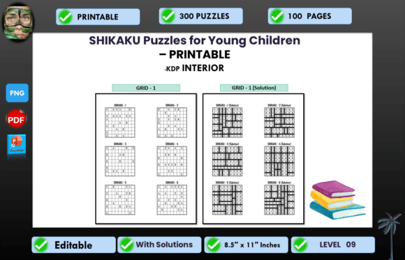 Shikaku Puzzles for Young Children 09: A Ready-to-Print Interior for Your KDP Business